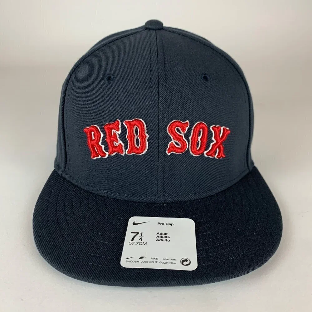 Boston Red Sox MLB Navy Blue Nike Pro Cap Fitted Hat Mens 7 1/4 New